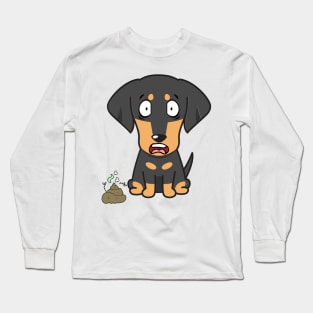 Funny dachshund smells poo poo Long Sleeve T-Shirt